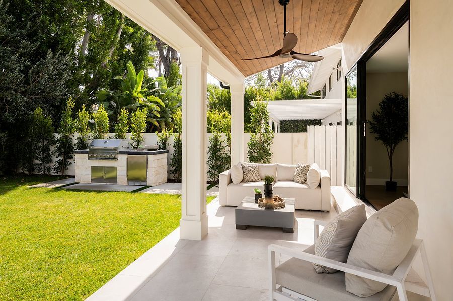 Covered patio at a home